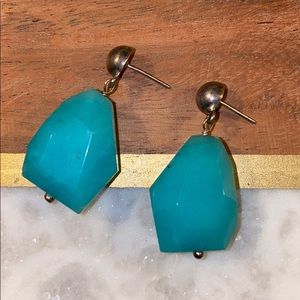 Sterling silver and genuine blue gemstone earrings